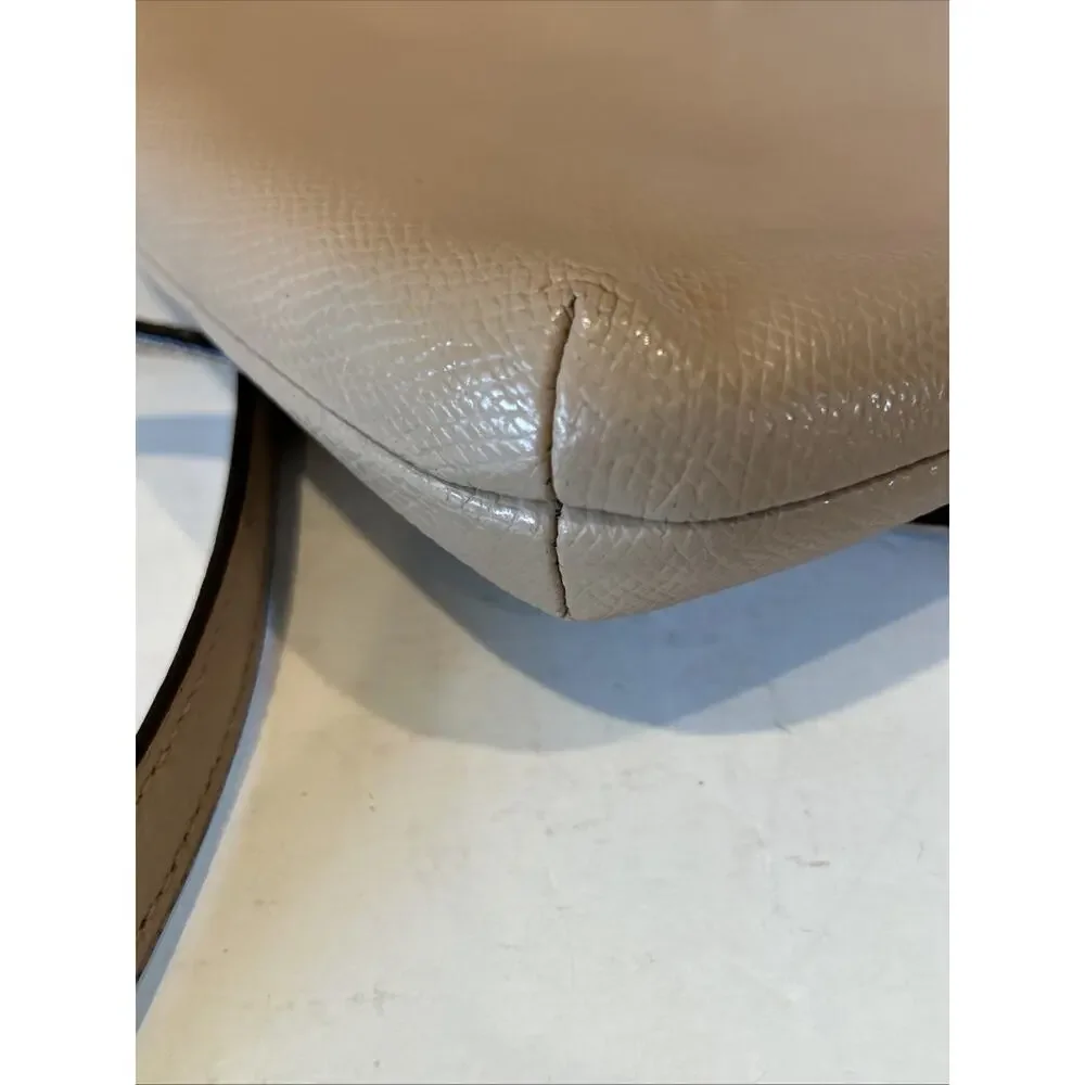 Coach F52881 Crossgrain Leather East West Pop Crossbody Bag beige Excellent
